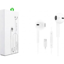 Uravas Store Uraselect Type-C Mikrofonlu Kablolu Kulaklık - Ses Kontrol Tuşlu Beyaz (Tüm Type-C Cihazlarla Uyumlu)