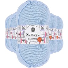 Uravas Store Uraselect 5 Adet Baby One Tüylenmeyen El Örgü Ipi Yünü Mavi K544 - Kartopu Mudanis