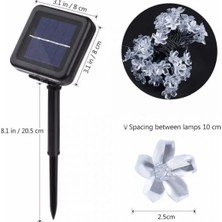 Uravas Store Uraselect Solar 30 Ledli Çiçekli Günışığı Bahçe Aydınlatma Dekorasyon Güneş Enerjili