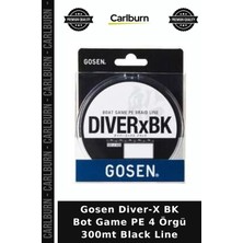 Carlburn Özel Üretim Gosen Diver-X Bk Bot Game Pe 4 Örgü 300MT Black Line Su Üstü Balıkçılık At Çek