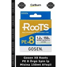 Carlburn Özel Seri Gosen X8 Roots Pe 8 Örgü Spin Ip Misina 150MT Ayeşil Kamp Malzemesi Su Altı Av Olta Ipi