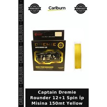 Carlburn Özel Seri Captain Dremie Rounder 12+1 Spin Ip Misina 150MT Yellow Tekne Ipi Balıkçı Olta Misinası