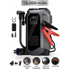 Thorqtech Akü Takviye | 4 In 1 Şarjlı Akü Takviye Cihazı | 18.000 Mah Gerçek Değer | Akım Koruma | Güçlü Seri | 150 PSI