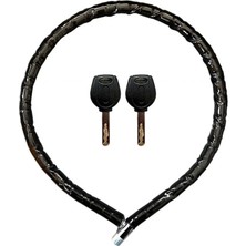 Uravas Store Uraselect Yuma YM-752 Motorsiklet Kilidi Anahtarlı Körüklü Siyah ( Boy: 120CM-ÇAP: 22MM )