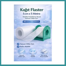 Bt Teknik Kağıt Flaster 5 cm x 5 M Medikal Sabitleme Bandı Hassas Ciltler Için 1 Adet Bez