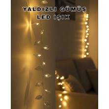 Uravas Store Uraselect Dekoratif Gümüş Yaprak LED Aydınlatma Pilli Şık Ortam Işığı