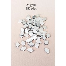 Uravas Store Uraselect Oya Abiye Bileklik Kolye Pleksi Metalik Plastik Pul Gümüş Renk 24 Gram 180 Adet - BNC564