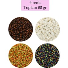 Uravas Store Uraselect Dökme Cam Kum Boncuk (11/0) 2 mm - 4 Renk - Toplam 80 Gram - BNC406
