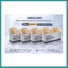 Bt Teknik Abeslang 100'LÜ 5 Paket Tek Kullanımlık Ahşap Dil Basacağı Non Steril Medikal Spatula Toplam 500 Adet Bez
