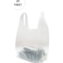 Uravas Store Uraselect Şeffaf Atlet Poşet Küçük Boy 24X43 cm 20 Paket Takriben 6.000 Adet