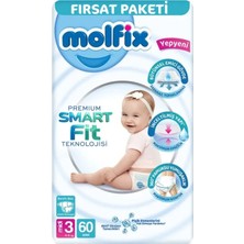 Molfix Premium Bebek Bezi Fırsat Paketi 3 Beden 4-9 kg 60 Adet