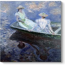 Claude Monet Two Girls In A Boat Tablosu 60 x 60