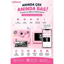 Uravas Store Uraselect Çocuk Anında Baskılı Fotoğraf Makinesi 16MP Dijital Kamera 1080P Video Wifi Telefon Destekli
