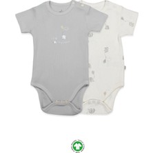 Bistyle Flying Elephant Yarım Kol 2'li Body 17116 Ekru Gri