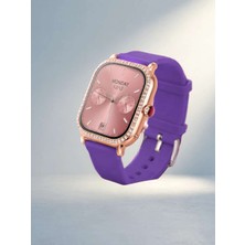 Bin1çeşit Kadın Akıllı Saat Seti 3 Kordon Rose Metalik