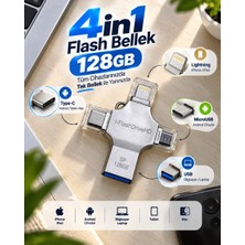 Uravas Store Uraselect 128GB Taşınabilir 4in1 Flash Bellek Iphone Ipad Android Tablet Mac Bilgisayar Uyumlu