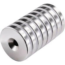 Uravas Store Uraselect 2 Adet 25X10/5X5,5 mm Neodyum Mıknatıs Havşa Delikli Magnet Vida Atılabilir N35 Nikel Paslanmaz