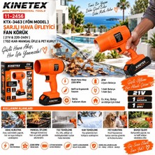 Uravas Store Uraselect Fön Model Şarjlı Hava Üfleyici Fan Körük 21V - 220-240V Toz-Kar-Mangal Üfle - Pet Kurut Üfleme KTX-3463