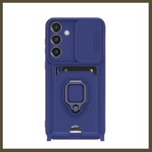 Northcity Samsung Galaxy S25 Plus Uyumlu Kılıf Zuma Kartvizitli Yüzüklü Silikon - Lacivert Bx
