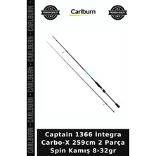 Carlburn Özel Seri Captain 1366 Integra Carbo-X 259CM 2 Parça Spin Kamış 8-32GR Araç Sportif Set