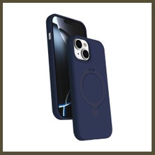 Northcity iPhone 15 Plus Uyumlu Regal Magsafe Standlı Kapak - Lacivert Bx