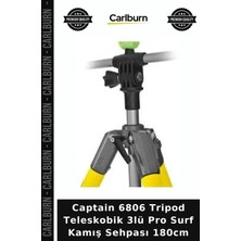 Carlburn Premium Captain 6806 Tripod Teleskobik 3lü Pro Surf Kamış Sehpası 180CM Erkek Baba Tatil
