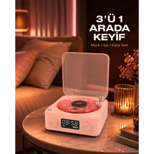 Uravas Store Uraselect Gece Lambası Stereo Bluetooth Hoparlör Dijital Saat Su Dalgası Efektli 3-Ü-1 Cihaz