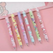 Syn Shop 6’lı Kawaii Kuromiii Cinnamorolll Melodii Desenli Tükenmez Kalem Seti Basmalı Sevimli Kalem Okul Kırtasiye Ofis İş Jel Tükenmez Kalem