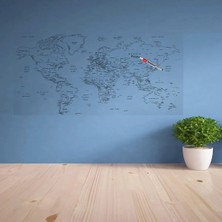 Uravas Store Manyetik Yazılabilir Dünya Haritası 110 x 56 cm Ofis Dekoru