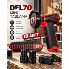 Uravas Store Uraselect DFL70 Mini Taşlama 12V 2.0AH Li-Ion Çift Akülü 76 mm Kesici Disk 10 Adet Kesici Taş Hediyeli