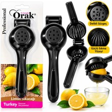 Uravas Store Uraselect Limon Sıkacak Siyah Kollu Pres Modeli Döküm Limon - Meyve Sıkacak