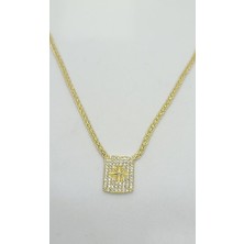 Nd Jewelry Stella Yıldız Işını Detaylı Taşlı Gold Kolye (45+5 cm