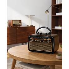 Midas Toptan Bluetooth Müzik Kutusu Ahşap Dokulu Vintage LED Xuczzznostaljikr-1-1