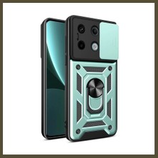 Northcity Poco X6 Pro Uyumlu Kılıf Pars Lens Yüzüklü Silikon - Yeşil Bx