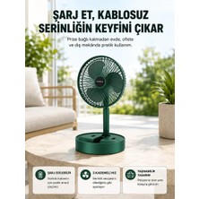 Uravas Store Uraselect Katlanabilir Şarjlı Mini Fan 3 Kademeli Hız Ayarlı Taşınabilir