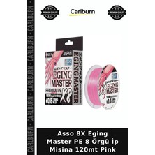 Carlburn Özel Üretim Asso 8x Eging Master Pe 8 Örgü Ip Misina 120MT Pink Avcılık Balıkçılık Oltalar