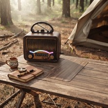 Uravas Store Uraselect Solar Nostalji Müzik Kutusu - Şarjlı - Fm Radyo - Bluetooth Özellikli - Retro Tasarımlı