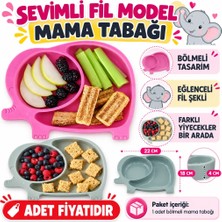 Uravas Store Uraselect Bebek ve Çocuk Için Sevimli Fil Model Desenli Yemek Bebek Mama Kabı Bölmeli Tabak (Adet Fiyatıdır)