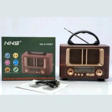Uravas Store Uraselect Küçük Mini Boy Retro Ahşap Tasarım Bluetooth Hoparlörlü Radyo – Fm/am Destekli, Şarjlı ve Taşınabilir Radyo NS-8108