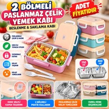 Uravas Store Uraselect 2 Bölmeli 150-300 ml Paslanmaz Çelik Yemek Kabı Beslenme Kabı Yiyecek Saklama Kabı - 1 Adet Stokta Olan Renk Gönderilir