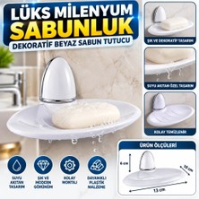 Uravas Store Uraselect Lüks Milenyum Sabunluk Dekoratif Beyaz Sabun Tutucu Stand