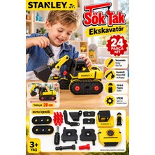 Toyfest Tak Çıkar Ekskavatör 24 Parça Tornavidalı Figürlü Stem Stanley Jr. 28 cm