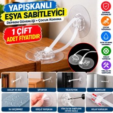 Uravas Store Uraselect Yapışkanlı Eşya Sabitleyici Aparat Deprem Güvenliği Çocuk Koruma Sabitleme Aparatı 1 Çift