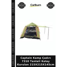 Carlburn Premium Captain Kamp Çadırı 7310 Tenteli Kolay Kurulan 215X215X145CM Gezi Eşyası Cepli Çadır