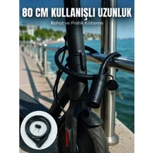 Uravas Store Uraselect Bisiklet ve Scooter Kilidi 12 mm Çelik Halat 80 cm Anahtarlı Kilit Pvc Koruyucu Kaplama 2 Anahtarlı Güvenlik Sistemi