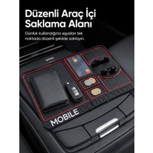 Uravas Store Uraselect Telefon Standlı Araç Içi Organizer Kaydırmaz Silikon Konsol Düzenleyici Mat