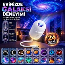 Thorqtech Yıldız Galaksi Projektörü 24'ü 1 Arada | Tavan Yansıtmalı Gece Lambası & Oda Aydınlatma | 24 Uzay ve Romantik Slaytlı USB Projektör