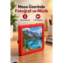 Uravas Store Uraselect Şarj Edilebilir Müzikli Fotoğraf Çerçevesi Kırmızı Gövde