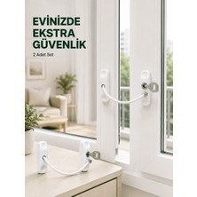 Uravas Store Uraselect Çocuk Güvenliği Için Kablolu Pencere Kilidi Anahtarlı Emniyet Aparatı 2 Adet