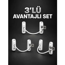 Uravas Store Uraselect 3’lü Pencere Güvenlik Kilidi Seti Anahtarlı Çocuk Güvenlik Kilidi